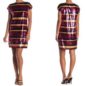 Trina Turk Breene short sleeve multi color sequin